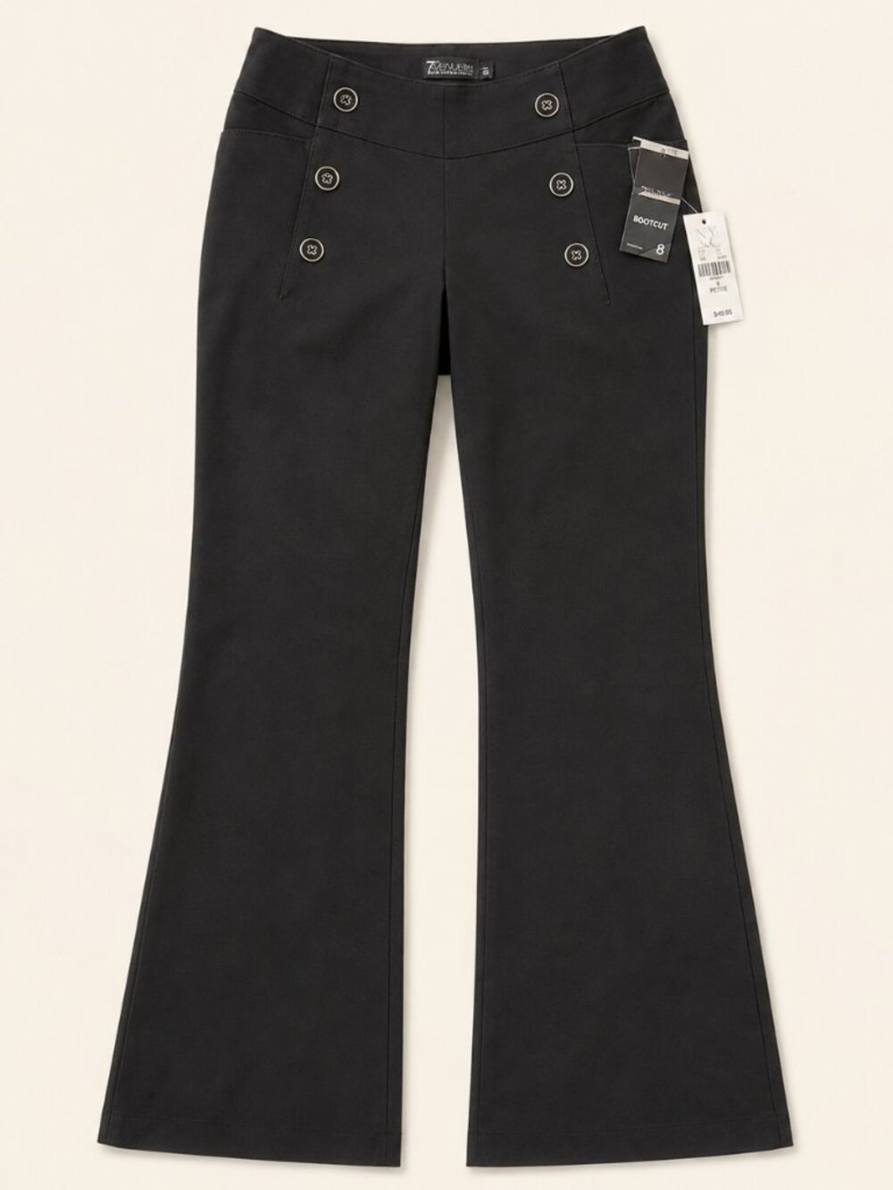 NY&C 7th Avenue Black Stretch Bootcut Pants NWT 8 Petite
